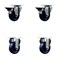Service Caster 3.5'' Solid Poly Wheel Swivel Top Plate Caster Set with 2 Posi Brakes 2 Rigid, 4PK SCC-20S3514-SPUS-PLB-2-R-2 - alternate 1